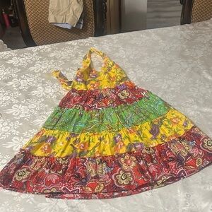 Beri Blue Vibrant Multicolor Kids Dress